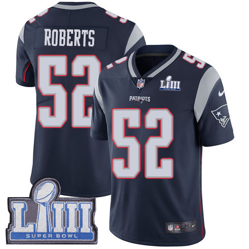 Men's New England Patriots #52 Elandon Roberts Navy Blue Super Bowl LIII Vapor Untouchable Limited Stitched NFL Jersey